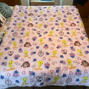Vintage 1996 Warner Brothers Looney Tunes Tweety Sylvester Taz Bugs Comforter